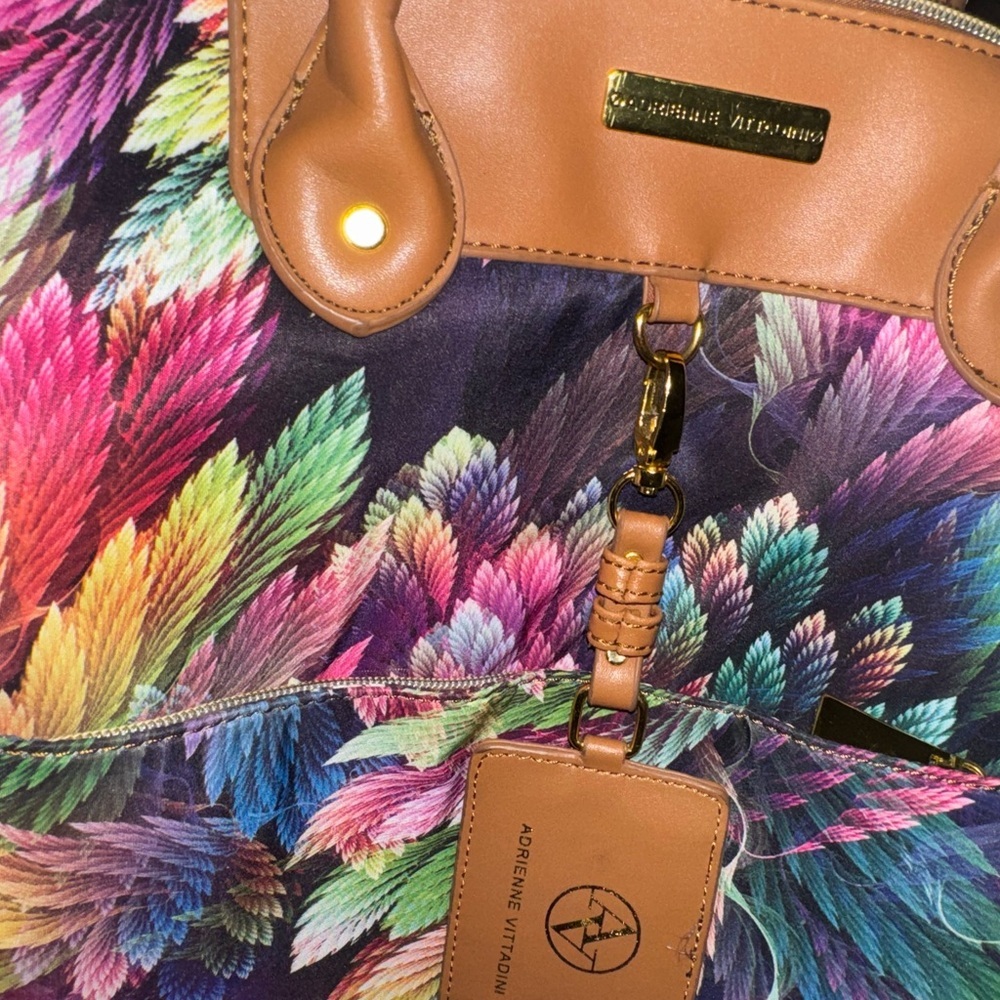 Adrienne Vittadini Pink and Brown Tote with Structured Design - Picture 4 of 5